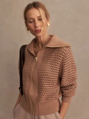 Varley Eloise Zip-Through Knit Sweater VAR01791